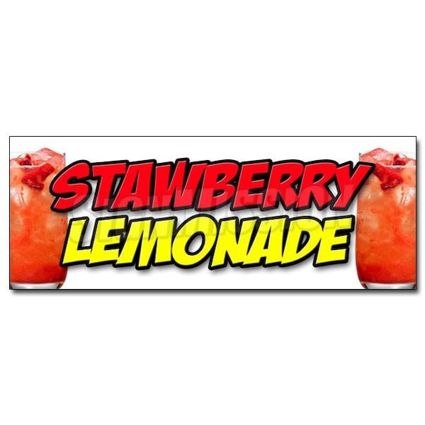 STRAWBERRY LEMONADE DECAL sticker ice cold refreshing homemade drink cool, D-12 Strawberry Lemonade